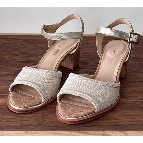 Clarks Womens Ellis Clara Leather Open Toe Slingback Sandals Size 8 - Picture 12 of 15